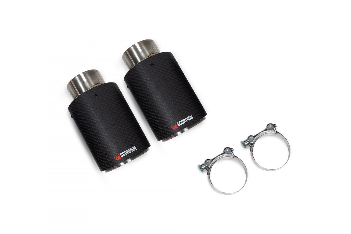 SCORPION EXHAUSTS - REPLACEMENT ASCARI CARBON TIPS FOR SCORPION EXHAUST SYSTEM - TWIN (X2) 100MM