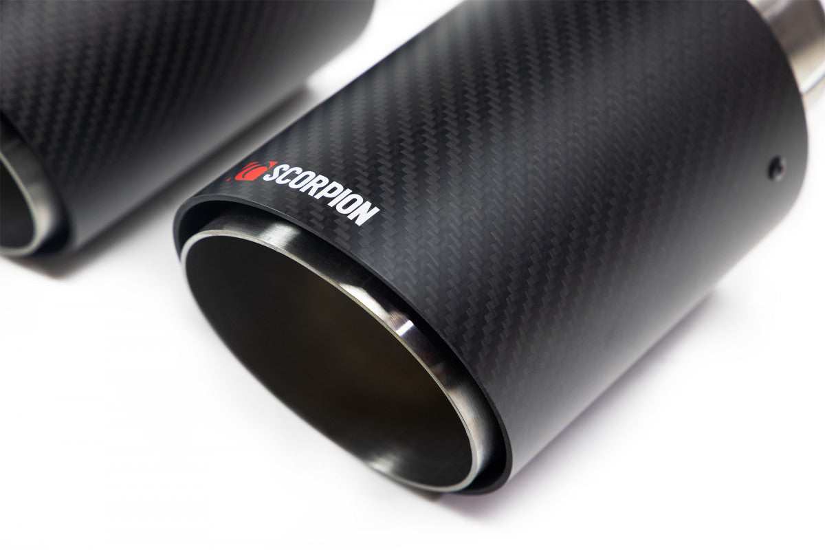 SCORPION EXHAUSTS - REPLACEMENT CARBON ASCARI TIPS FOR SCORPION EXHAUST - QUAD (X4) 100MM