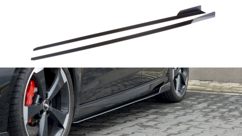 Maxton Design - RACING SIDE SKIRTS DIFFUSERS V.2 AUDI RS3 8V FACELIFT SPORTBACK (2017-20)