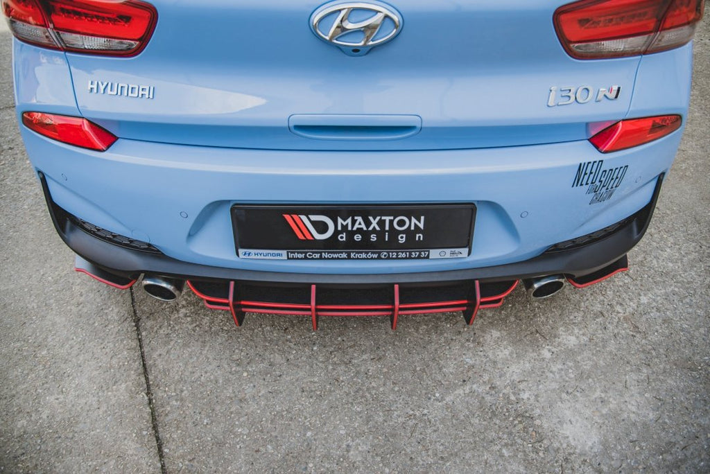 Maxton Design - STREET PRO REAR DIFFUSER V2 HYUNDAI I30 N MK3 HATCHBACK (2017-2020)