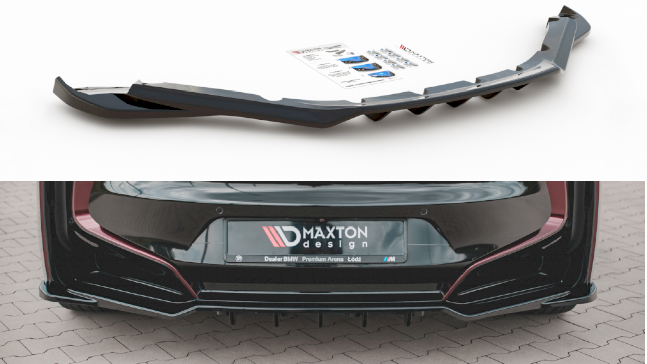 Maxton Design - CENTRAL REAR SPLITTER (W/ VERTICAL BARS) BMW I8 (2014-2020)