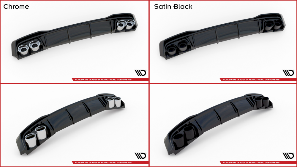 Maxton Design - Rear Valance + Exhaust Ends Imitation Audi A3 S-Line Sportback 8Y