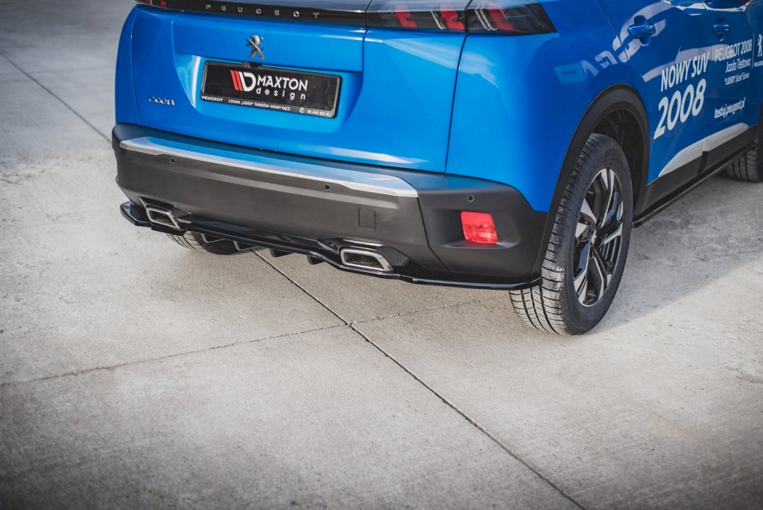 Maxton Design - CENTRAL REAR SPLITTER (W/ VERTICAL BARS) PEUGEOT 2008 MK2 (2019-2023)