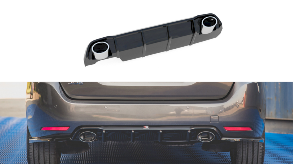 Maxton Design - REAR VALANCE + EXHAUST ENDS IMITATION PEUGEOT 308 SW MK2 FACELIFT (2017-2021)
