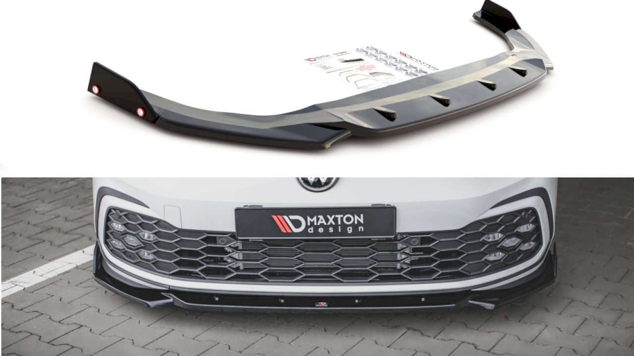 Maxton Design - FRONT SPLITTER V.2 + FLAPS VOLKSWAGEN GOLF GTI / GTE / R-LINE MK8