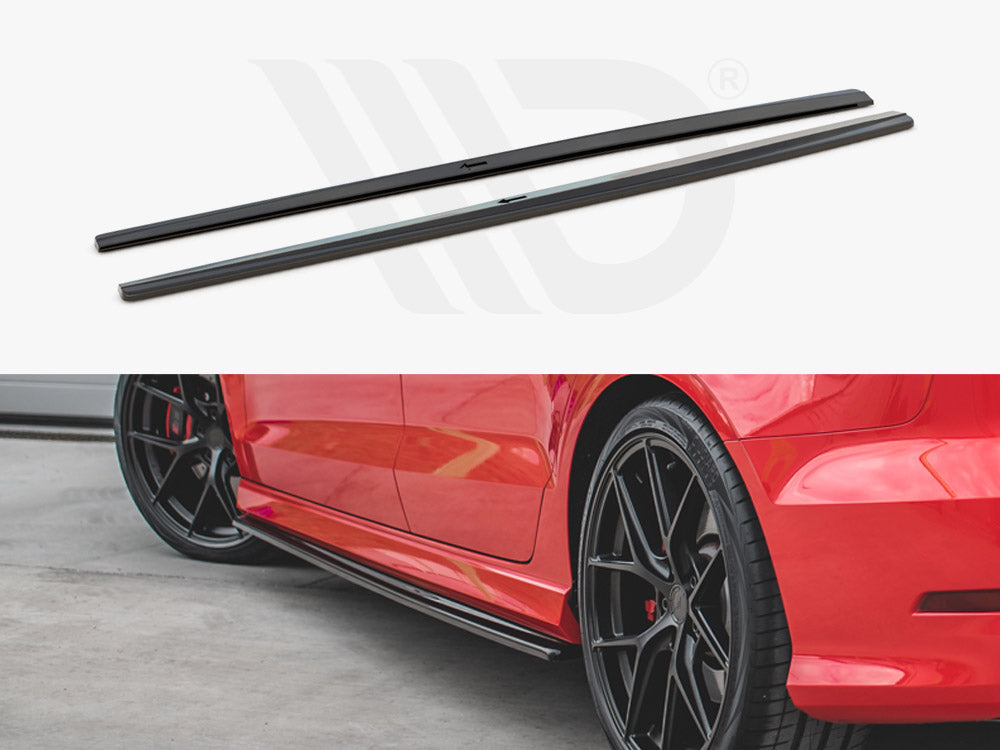 Maxton Design - SIDE SKIRTS DIFFUSERS V.1 AUDI S3 / A3 S-LINE 8V / 8V FL SEDAN (2013-2020)
