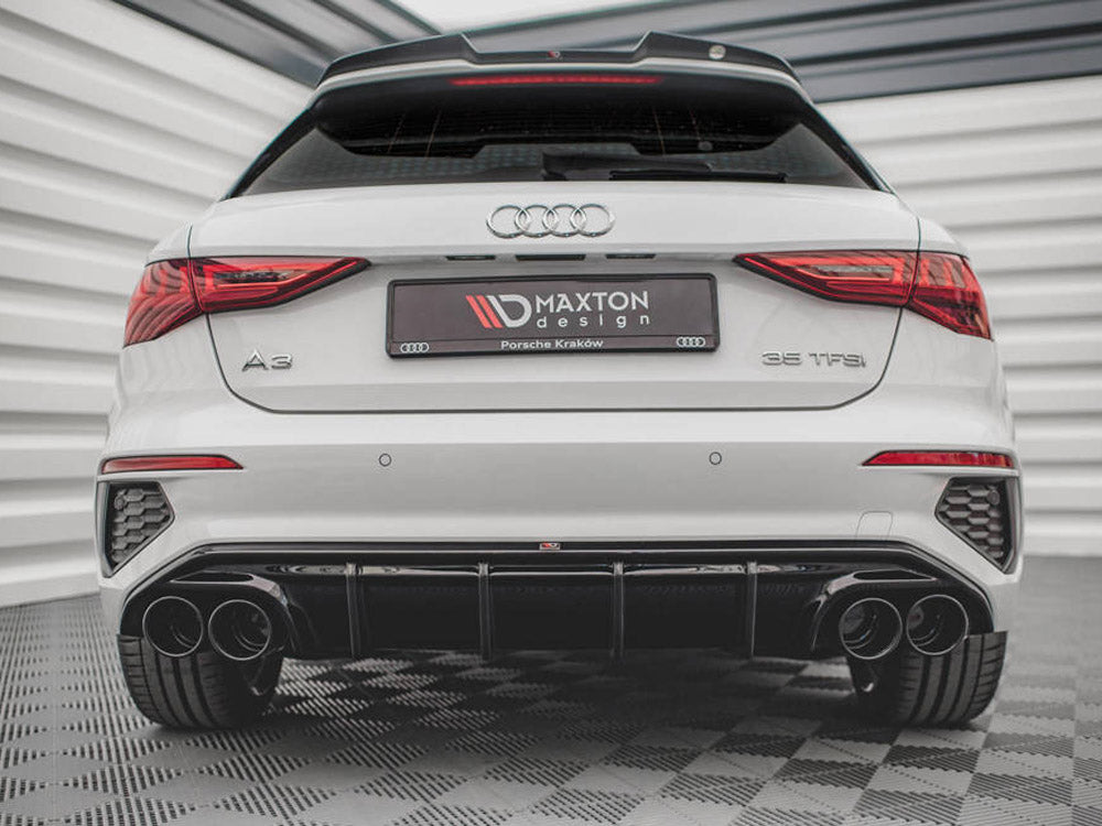 Maxton Design - Rear Valance + Exhaust Ends Imitation Audi A3 S-Line Sportback 8Y