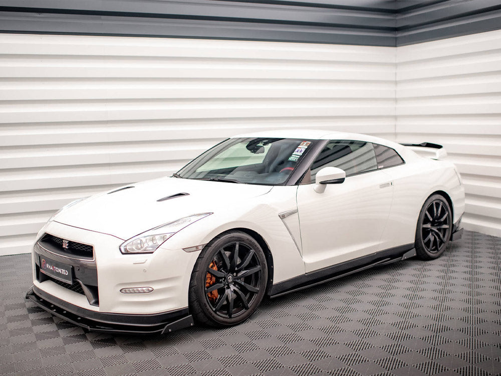 Maxton Design - SIDE SKIRTS DIFFUSERS + FLAPS NISSAN GTR R35 1ST FACELIFT