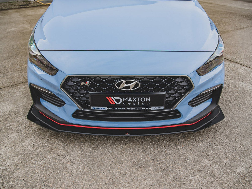Maxton Design - STREET PRO DURABILITY FRONT SPLITTER + FLAPS HYUNDAI I30 N MK3 HATCHBACK / FASTBACK