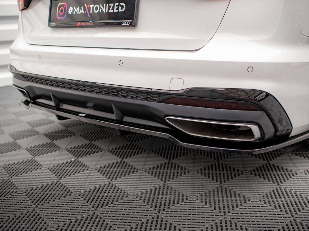 Maxton Design - CENTRAL REAR SPLITTER (VERTICAL BARS) AUDI A4 S-LINE B9 FACELIFT