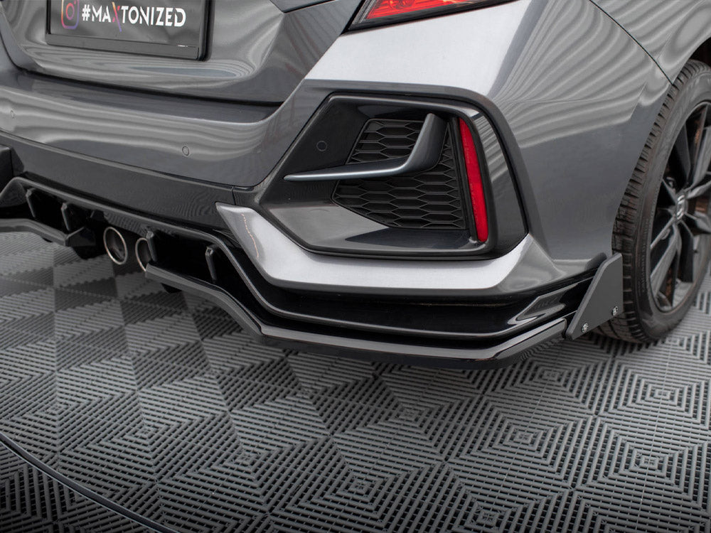 Maxton Design - Rear Splitter V.1 (Vertical Bars) + Flaps Honda Civic Sport Mk10 Facelift