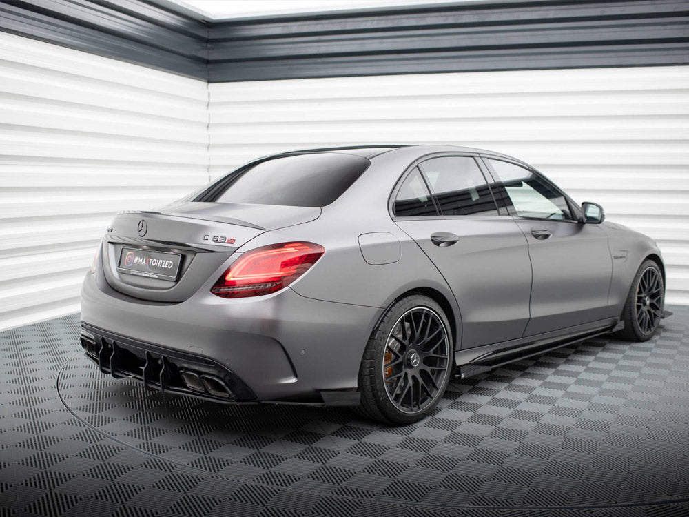 Maxton Design - STREET PRO REAR SIDE SPLITTERS + FLAPS MERCEDES-AMG C63 SEDAN / ESTATE W205 FACELIFT