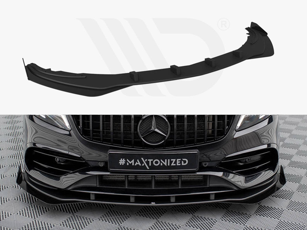 Maxton Design - STREET PRO FRONT SPLITTER + FLAPS MERCEDES-BENZ A AMG-LINE W176 FACELIFT