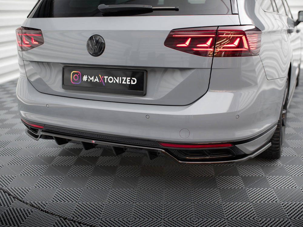 Maxton Design - CENTRAL REAR SPLITTER (VERTICAL BARS) VOLKSWAGEN PASSAT R-LINE B8 FACELIFT