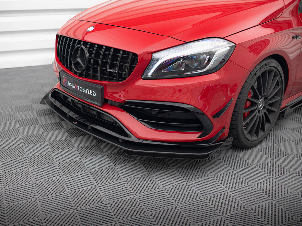 Maxton Design - STREET PRO FRONT SPLITTER + FLAPS MERCEDES-BENZ A 45 AMG AERO W176 FACELIFT