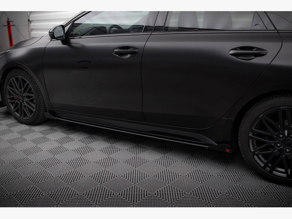 Maxton Design - Street PRO Side Skirts Diffusers + Flaps Kia Proceed GT / GT-Line Mk1 Facelift / Ceed GT Mk3 Facelift