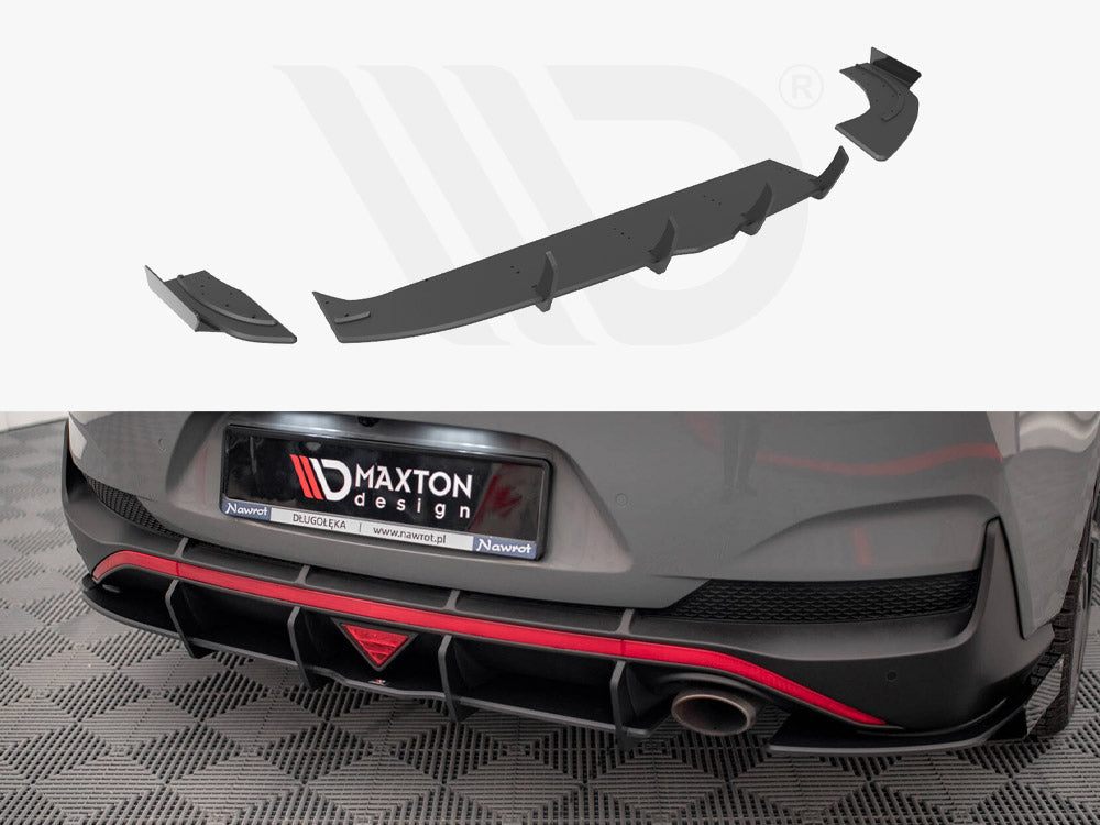 Maxton Design - Street PRO Rear Diffuser + Flaps Hyundai I30 Fastback N-Line Mk3 Facelift