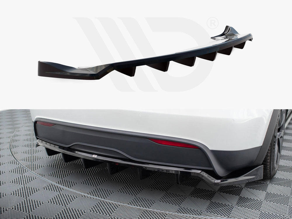 Maxton Design - CENTRAL REAR SPLITTER (VERTICAL BARS) TESLA MODEL X MK1 FACELIFT