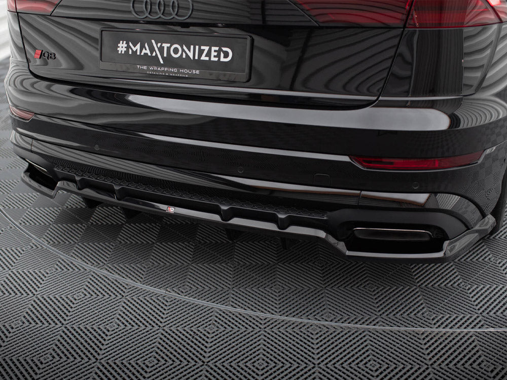 Maxton Design - Central Rear Splitter (Vertical Bars) Audi SQ8 / Q8 S-Line Mk1 Facelift