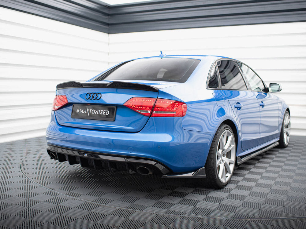 Maxton Design - Rear Valance Audi A4 S-Line Sedan B8 (Version with single exhaust tips on both sides)