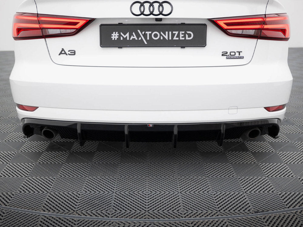 Maxton Design -  Rear Valance Audi A3 Sedan 8V Facelift (Version with single exhaust tips on both sides)