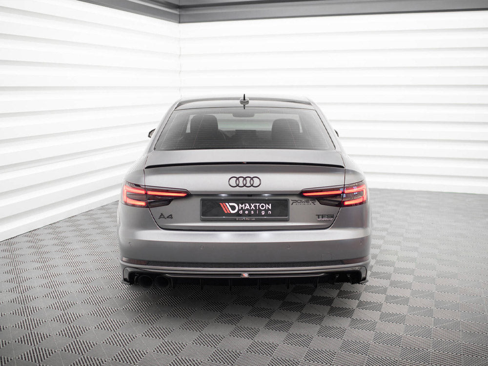 Maxton Design - Rear Valance Audi A4 S-Line B9 (Version with dual exhaust tips on one side)