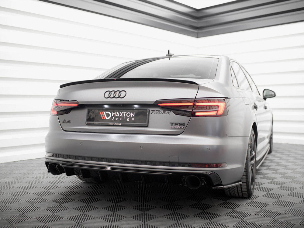 Maxton Design - Rear Valance Audi A4 S-Line B9 (Version with single exhaust tips on both sides)