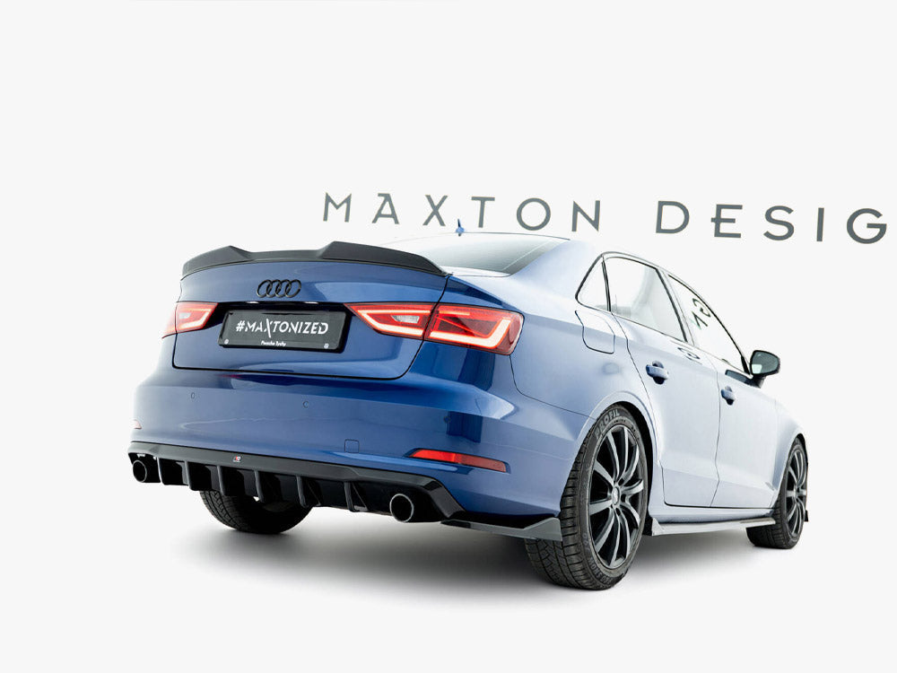Maxton Design - Rear Valance Audi A3 Sedan 8V (Version with single exhaust tips on both sides)