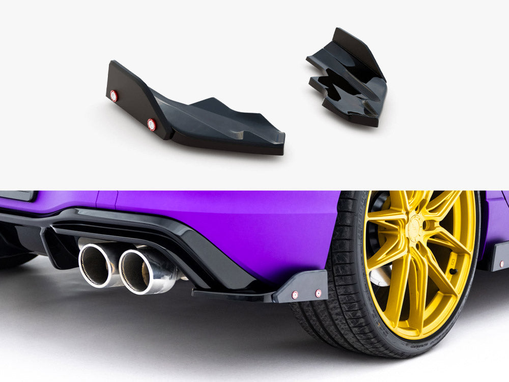 Maxton Design - Rear Side Splitters V.6 + Flaps Volkswagen Golf R Mk8 Facelift
