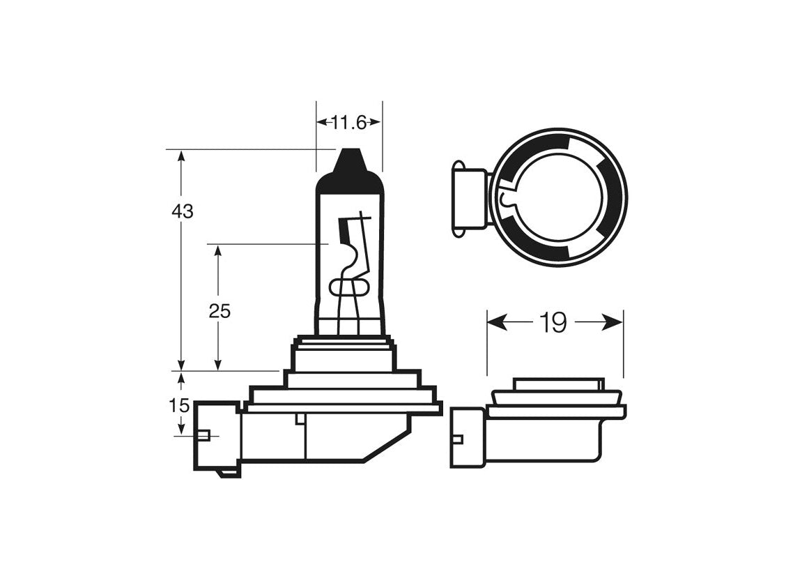 IllumiNite H11 Fog / Cornering Bulbs (PGJ17 / 711)