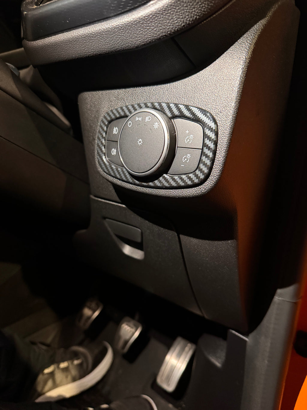 Transit Custom - Carbon Fibre Look Headlight Control Panel Surround