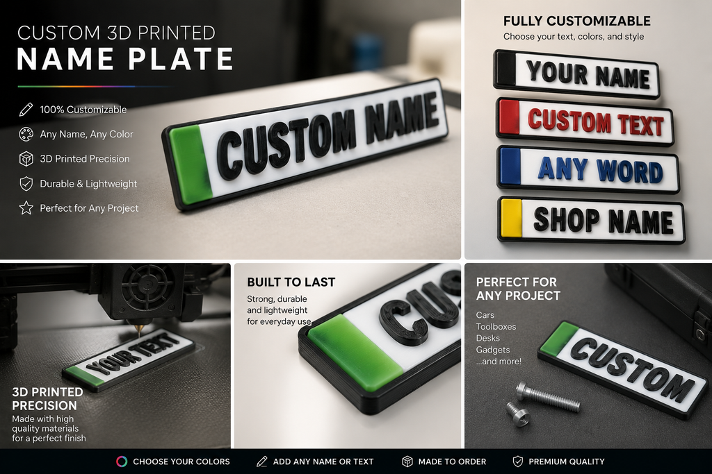 Custom 3D Printed Name Plate