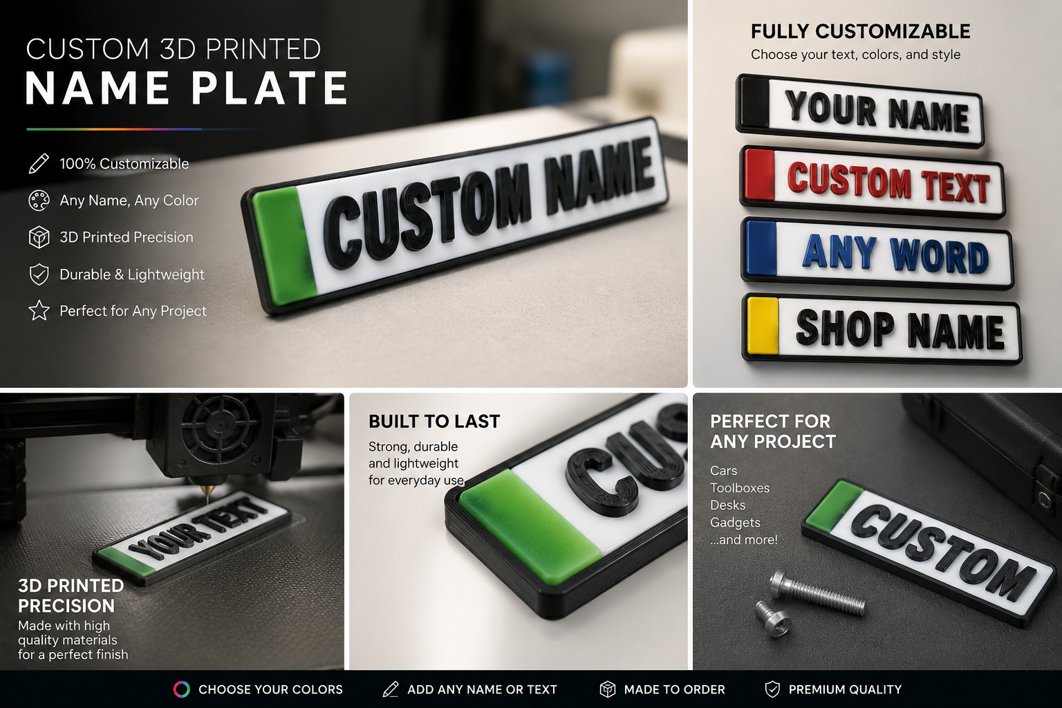 Custom 3D Printed Name Plate