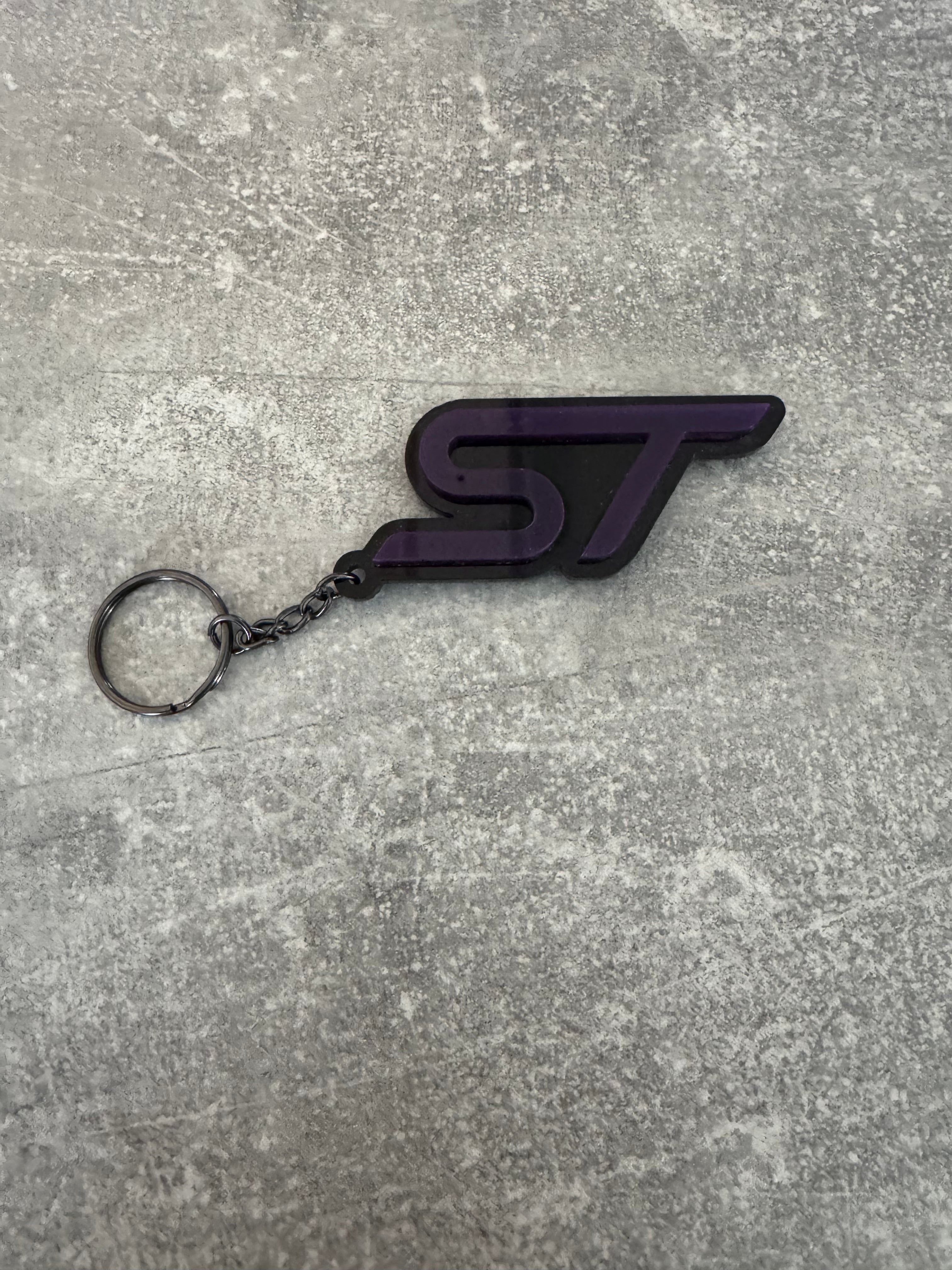 4D ST Logo Keychain for Ford – Gloss Black with Custom Colour Options | CEUK