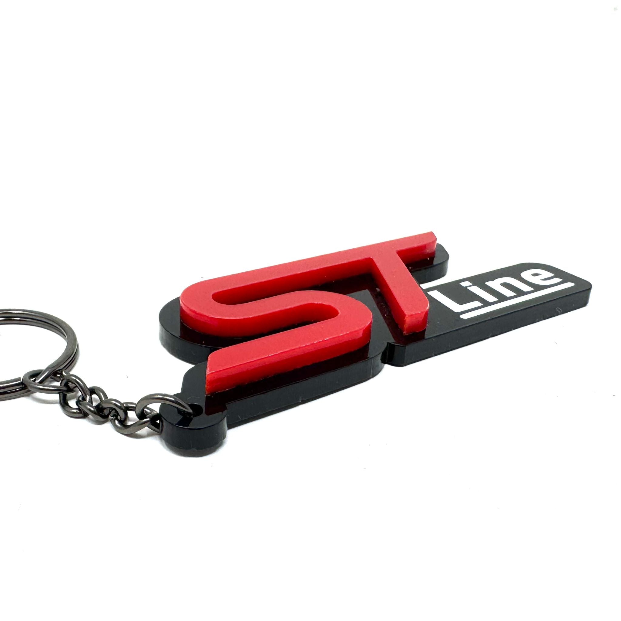 4D ST-Line Logo Keychain for Ford – Gloss Black with Custom Colour Options | CEUK