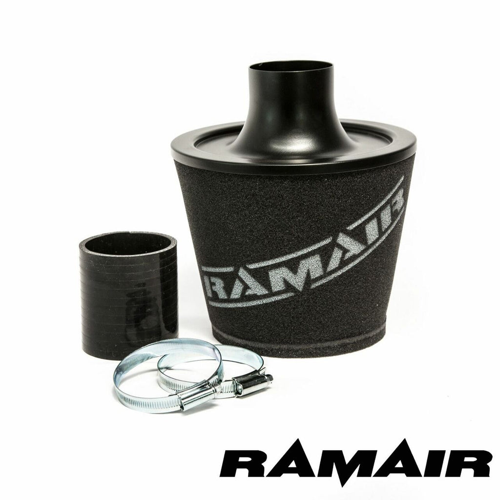 JS-070-BK-KIT - 70mm OD Neck - Black Large Aluminium Base Cone Filter With Silicone Coupler- Universal