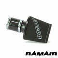 JS-105-BK-KIT - 70mm OD Neck - Black Large Aluminium Base Cone Filter With Silicone Coupler- Universal