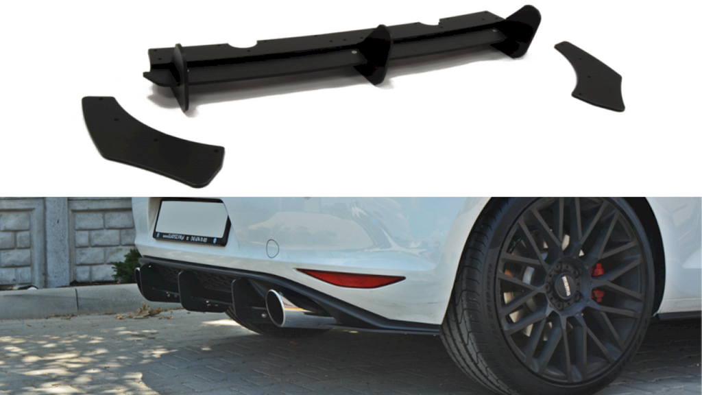 Maxton Design - Rear Diffuser & Rear Side Splitters VW GOLF MK7 Pre Facelift GTI