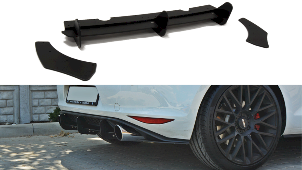 Maxton Design - Rear Diffuser & Rear Side Splitters VW GOLF MK7 Pre Facelift GTI