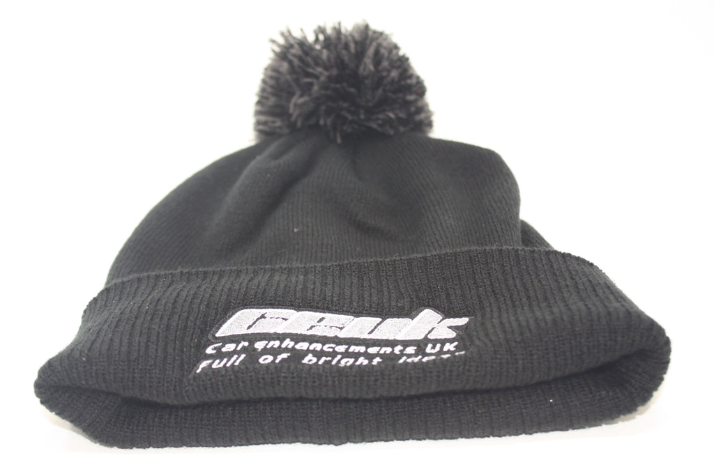 Official CEUK Winter Bobble Hat – Black Wool with Embroidered Logo | Optional Air Freshener