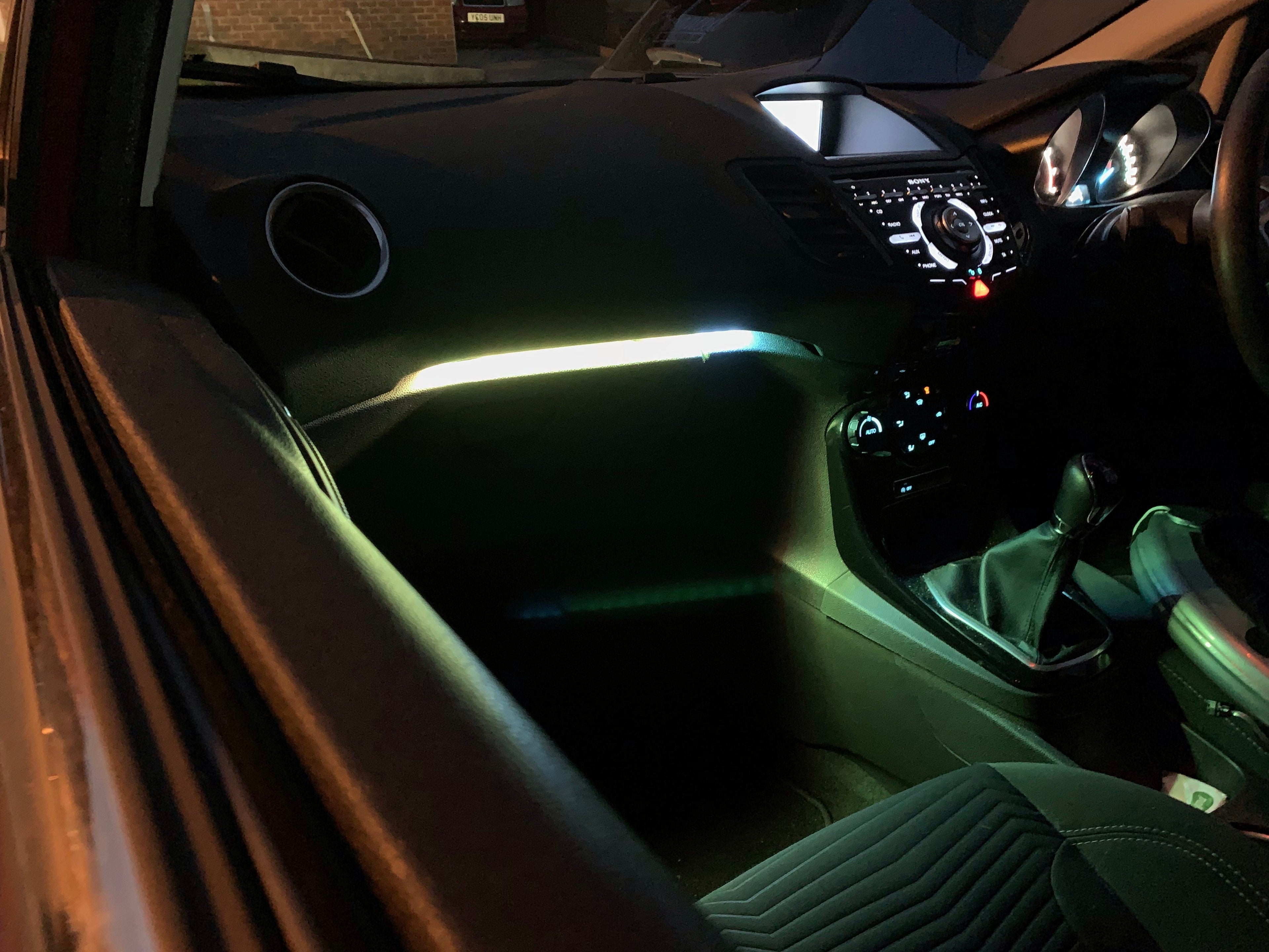 Chaser Edition Bluetooth Glove Box & Footwell Strip Kit – MK7 / MK7.5 Fiesta | 200+ RGB Modes | CEUK