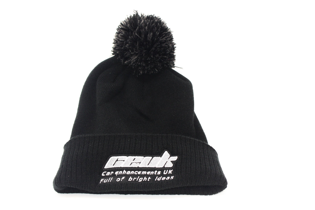 Official CEUK Winter Bobble Hat – Black Wool with Embroidered Logo | Optional Air Freshener