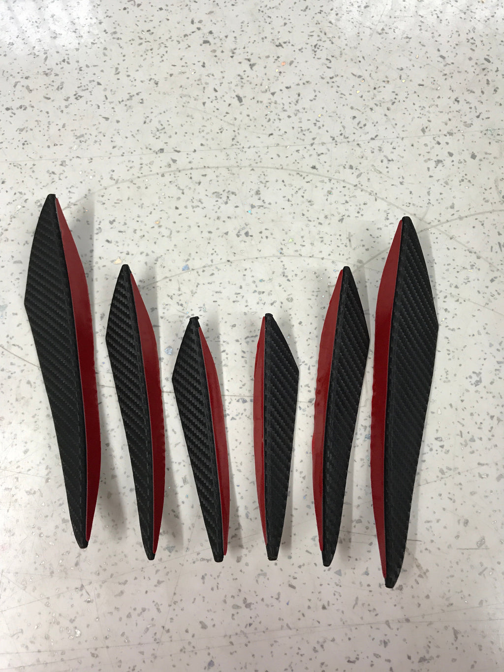 Universal 6-Piece Canard Set – No Drill | Carbon Look & Gloss Black Options