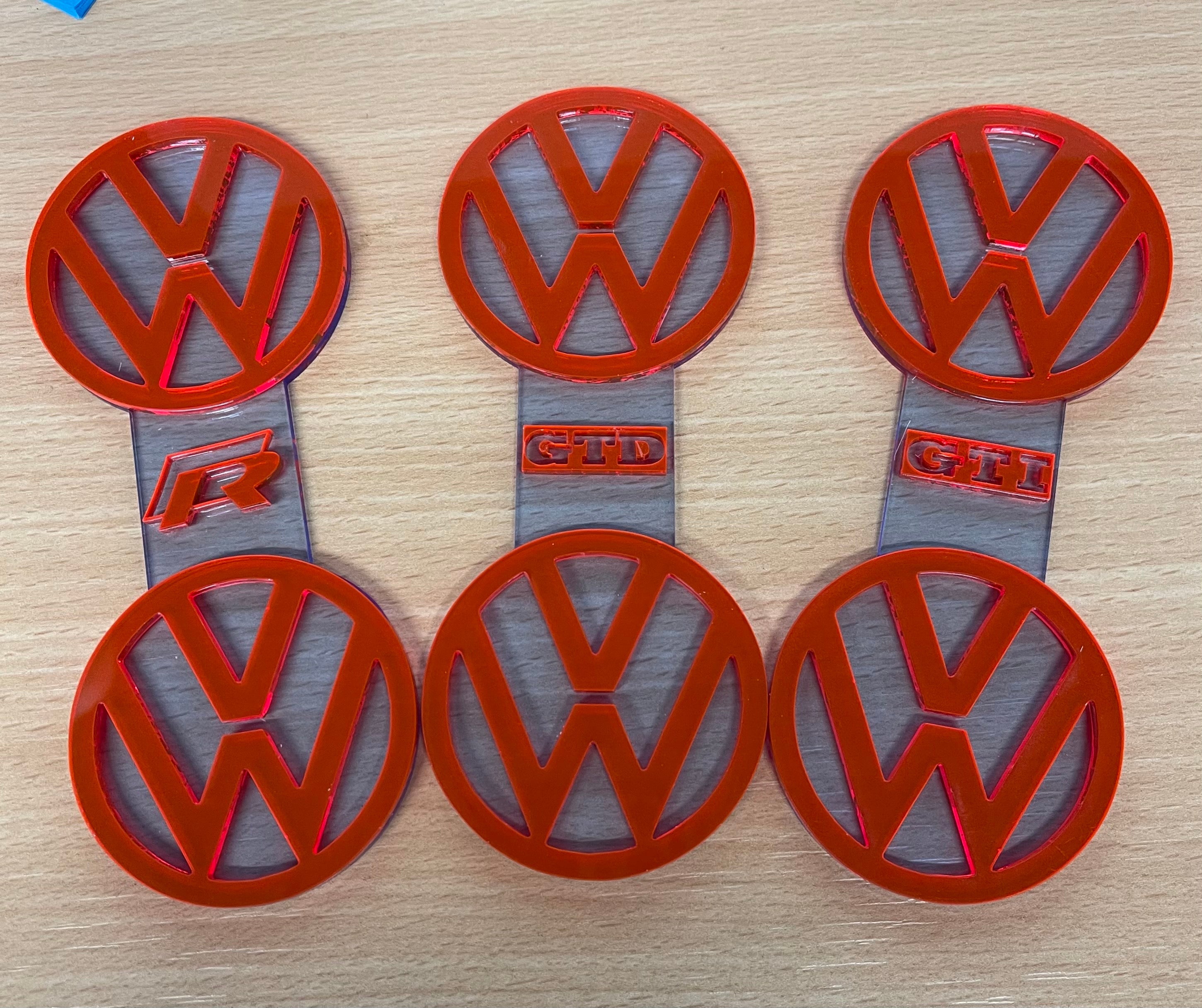 VW Golf MK7 Cup Holder Inserts | GTI, GTD & R Logo Interior Mod