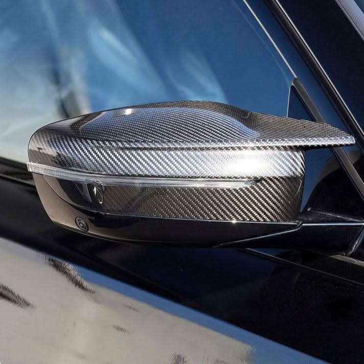CF Style Pre-Preg Carbon Fibre Replacement Mirror Covers for BMW G14 G15 G16 8 Series RHD 15-22